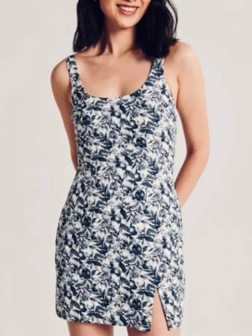 A&F Floral 90s Slip Mini Dress w/ Scrunchie